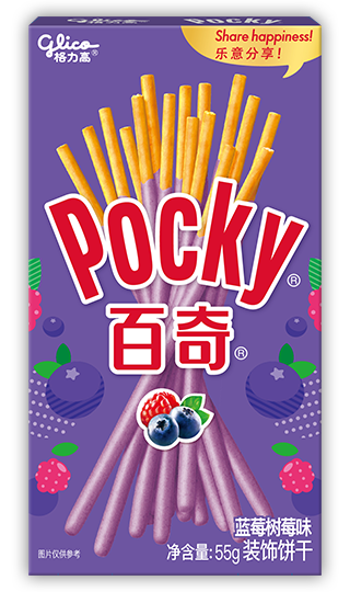 55g 百奇蓝莓树莓味装饰饼干（涂层型）