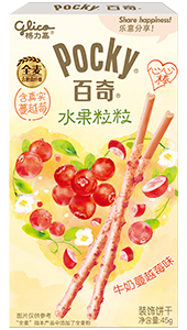 45g Pocky Milk Cream Covered Biscuit Sticks with Real Cranberry Flakes (Coating Type)